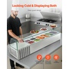 image:imageVEVOR Refrigerated Condiment Prep Station 140 W Countertop Refrigerated Condiment Station with Five 13 Pans amp Four 16 Pans 304 Stainless Body and PC Lid Sandwich Prep Table with Stainless GuardNew Glass 60 in