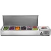 image:imageVEVOR Refrigerated Condiment Prep Station 140 W Countertop Refrigerated Condiment Station with Five 13 Pans amp Four 16 Pans 304 Stainless Body and PC Lid Sandwich Prep Table with Stainless GuardNew Stainless 60 in