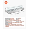 image:imageVEVOR Refrigerated Condiment Prep Station 140 W Countertop Refrigerated Condiment Station with Five 13 Pans amp Four 16 Pans 304 Stainless Body and PC Lid Sandwich Prep Table with Stainless GuardNew Glass 60 in