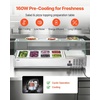 image:imageVEVOR Refrigerated Condiment Prep Station 150 W Countertop Refrigerated Condiment Station with Eight 16 Pans 304 Stainless Body and PC Lid Sandwich Prep Table for Restaurant amp Food StallNew Glass 48 in
