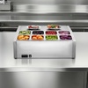 image:imageVEVOR Refrigerated Condiment Prep Station 150 W Countertop Refrigerated Condiment Station with Eight 16 Pans 304 Stainless Body and PC Lid Sandwich Prep Table for Restaurant amp Food StallNew Standard 275 in