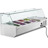 image:imageVEVOR Refrigerated Condiment Prep Station 150 W Countertop Refrigerated Condiment Station with Eight 16 Pans 304 Stainless Body and PC Lid Sandwich Prep Table for Restaurant amp Food StallNew Glass 48 in