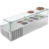 image:imageVEVOR Refrigerated Condiment Prep Station 150 W Countertop Refrigerated Condiment Station with Eight 16 Pans 304 Stainless Body and PC Lid Sandwich Prep Table for Restaurant amp Food StallNew Glass 48 in