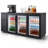image:imageVEVOR Back Bar Cooler 196 Cu Ft Counter Height Beverage Refrigerator Commercial Bar Display Fridge w 3 Glass Doors LED Lighting Fan Cooling Beer Wine Cooler for Pub Merchandiser Store  Commercial Bar Display Fridge w 3 Glass Doors LED Lighting Fan Cooling Beer Wine Cooler for Pub Merchandiser Store