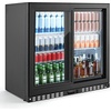 image:imageVEVOR Back Bar Cooler 74 Cu Ft Commercial Beverage Refrigerator Under Counter Bar Fridge with 2 Sliding Doors LED Lighting Adjustable Shelves LowE Glass Display Cooler for Beer Wine Drink
