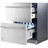 image:imageVEVOR Drawer Refrigerator 24 in Undercounter Beverage Fridge Large Capacity Drink Cooler with 304 Stainless Steel Drawers Temp Control Powerful Compressor for Kitchen Office amp Game Room