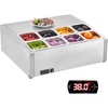 image:imageVEVOR Refrigerated Condiment Prep Station 150 W Countertop Refrigerated Condiment Station with Eight 16 Pans 304 Stainless Body and PC Lid Sandwich Prep Table for Restaurant amp Food StallNew Standard 275 in