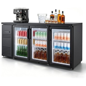 image:imageVEVOR Back Bar Cooler 196 Cu Ft Counter Height Beverage Refrigerator Commercial Bar Display Fridge w 3 Glass Doors LED Lighting Fan Cooling Beer Wine Cooler for Pub Merchandiser Store  Commercial Bar Display Fridge w 3 Glass Doors LED Lighting Fan Cooling Beer Wine Cooler for Pub Merchandiser Store