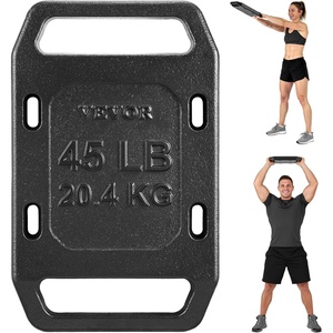 image:imageVEVOR Cast Iron Ruck Weights for Backpack Weight Plate with Smooth Handle Textured Finish for Rucking Hiking Swings Strength Training Weightlifting Fitness Workout45LB