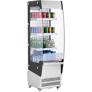 image:imageVEVOR Open Air Merchandiser 31 cu ft Shelving Commercial Refrigerator Grab and Go Fan Cooling Display Cooler with LED Lighting Night Curtain Horizontal for Restaurants Stores Office78 cuft
