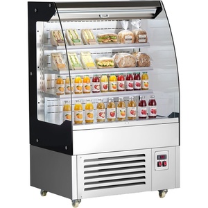 image:imageVEVOR Open Air Merchandiser 31 cu ft Shelving Commercial Refrigerator Grab and Go Fan Cooling Display Cooler with LED Lighting Night Curtain Horizontal for Restaurants Stores Office54 cuft