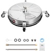 image:imageVEVOR 24 Inch Pressure Washer Surface Cleaner 4000 PSI Stainless Steel Attachment with 4 Wheels 2 Nozzles 38 Inch Quick Connect and Dual Handle for Concrete Patio Sidewalk  Attachment for Concrete Patio Sidewalk 4 Wheels 2 Nozzles 38 Quick Connect amp Dual Handle with Hose Connectors SilverStainless Steel