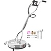 image:imageVEVOR 24 Inch Pressure Washer Surface Cleaner 4000 PSI Stainless Steel Attachment with 4 Wheels 2 Nozzles 38 Inch Quick Connect and Dual Handle for Concrete Patio Sidewalk  Attachment for Concrete Patio Sidewalk 4 Wheels 2 Nozzles 38 Quick Connect amp Dual Handle with Hose Connectors SilverStainless Steel