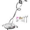image:imageVEVOR 24 Inch Pressure Washer Surface Cleaner 4000 PSI Stainless Steel Attachment with 4 Wheels 2 Nozzles 38 Inch Quick Connect and Dual Handle for Concrete Patio Sidewalk  Attachment for Concrete Patio Sidewalk 4 Wheels 2 Nozzles 38 Quick Connect amp Dual Handle with Hose Connectors SilverStainless Steel