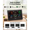 image:imageVEVOR 5in1 WiFi Weather Station 75Inch VA Display Wireless Solar Powered Outdoor Sensor Rain Gauge Indoor Outdoor for Weather Forecast Wind Speed Direction Temperature Humidity Rainfall5in1 WiFi with APP
