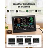 image:imageVEVOR 5in1 WiFi Weather Station 75Inch VA Display Wireless Solar Powered Outdoor Sensor Rain Gauge Indoor Outdoor for Weather Forecast Wind Speed Direction Temperature Humidity Rainfall7in1 WiFi with APP