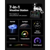 image:imageVEVOR 5in1 Wireless Weather Station 75Inch VA Display Solar Powered Outdoor Sensor Rain Gauge Indoor Outdoor for Weather Forecast Temperature Humidity Wind Speed and Direction No WiFi7in1 NO WiFi New Version
