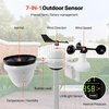image:imageVEVOR 5in1 Wireless Weather Station 75Inch VA Display Solar Powered Outdoor Sensor Rain Gauge Indoor Outdoor for Weather Forecast Temperature Humidity Wind Speed and Direction No WiFi7in1 WiFi Weather Station