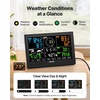 image:imageVEVOR 7in1 WiFi Weather Station Solar Powered Wireless Outdoor Sensor  Home Weather Station Indoor Outdoor 75Inch VA Display for Temperature Humidity Wind SpeedDirection Rainfall No APP7in1 WiFi New Version