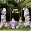 image:imageVEVOR Arch Backdrop Stand 66 x 33 ft Stable Structure Easy Assembly 1 Set Gold Metal Arch Backdrop Stand for Wedding Birthday Party Graduation Holiday Celebration and Ceremony Decoration72ft 66ft 6ft