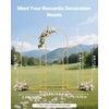 image:imageVEVOR Arch Backdrop Stand 66 x 33 ft Stable Structure Easy Assembly 1 Set Gold Metal Arch Backdrop Stand for Wedding Birthday Party Graduation Holiday Celebration and Ceremony Decoration6 x 26 ft  5 x 22 ft  4 x 17 ft