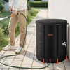 image:imageVEVOR Collapsible Rain Barrel 100 Gallon Portable Rain Water Collection  For Home Garden Water Catcher 1000D PVC Rainwater Storage System Tank Storage Container with Spigot amp Overflow Kit Black2025black