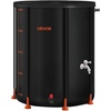 image:imageVEVOR Collapsible Rain Barrel 100 Gallon Portable Rain Water Collection  For Home Garden Water Catcher 1000D PVC Rainwater Storage System Tank Storage Container with Spigot amp Overflow Kit Black2025black
