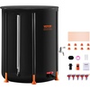 image:imageVEVOR Collapsible Rain Barrel 100 Gallon Portable Rain Water Collection  For Home Garden Water Catcher 1000D PVC Rainwater Storage System Tank Storage Container with Spigot amp Overflow Kit BlackBlack