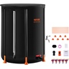 image:imageVEVOR Collapsible Rain Barrel 100 Gallon Portable Rain Water Collection  For Home Garden Water Catcher 1000D PVC Rainwater Storage System Tank Storage Container with Spigot amp Overflow Kit BlackNew Black