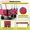 image:imageVEVOR Collapsible Wagon with Removable Canopy 220lbs Heavy Duty Foldable Beach Wagon with Big Wheels Folding Outdoor Utility Wagon Garden Cart with Adjustable Push Pulling Handles