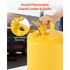 image:imageVEVOR Mental Container 5 Gallon Type I Yellow Metal Container for Liquid Material with Stainless Steel Flame Arrester SelfClosing Lid amp PE Funnel Carbon Steel Flammable Saving with Handle
