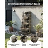 image:imageVEVOR Outdoor Water Fountain 3563 in Height Fountain and Waterfall 4Tier Floor Standing Cascading Fountains with LED Light and Pump Block Stack Style for Outdoor Indoor Garden Patio amp Backyard3563 Inch