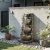 image:imageVEVOR Outdoor Water Fountain 3563 in Height Fountain and Waterfall 4Tier Floor Standing Cascading Fountains with LED Light and Pump Block Stack Style for Outdoor Indoor Garden Patio amp Backyard3563 Inch