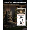 image:imageVEVOR Outdoor Water Fountain 3563 in Height Fountain and Waterfall 4Tier Floor Standing Cascading Fountains with LED Light and Pump Block Stack Style for Outdoor Indoor Garden Patio amp Backyard3563 Inch