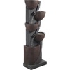 image:imageVEVOR Outdoor Water Fountain 3563 in Height Fountain and Waterfall 4Tier Floor Standing Cascading Fountains with LED Light and Pump Block Stack Style for Outdoor Indoor Garden Patio amp Backyard4961 Inch