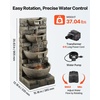 image:imageVEVOR Outdoor Water Fountain 3563 in Height Fountain and Waterfall 4Tier Floor Standing Cascading Fountains with LED Light and Pump Block Stack Style for Outdoor Indoor Garden Patio amp Backyard3563 Inch