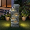 image:imageVEVOR Outdoor Water Fountain 3563 in Height Fountain and Waterfall 4Tier Floor Standing Cascading Fountains with LED Light and Pump Block Stack Style for Outdoor Indoor Garden Patio amp Backyard315 Inch