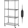 image:imageVEVOR Plant Stand with Grow Light 4Tier Plant Shelfwith 45W Full Spectrum LED 3 Mode Plant Light with Timer and Wheel for Seed Starting Metal Plant Rack for Indoor Plants4 Tiers  3 Light Modes with Timer
