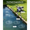 image:imageVEVOR Pond Aerators 67CFM Aeration System for Lakes up to 3 Acres 1 HP Air Compressor 4 Diffusers amp Four 100 Weighted Tubing Outdoor Pond Aeration Pump for Deep Water Oxygen Circulation67CFM4 Nano diffusers