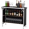 image:imageVEVOR Portable Tradeshow Podium Table 5118 x 1831 x 374 Display Exhibition Counter Stand Booth Fair with Wall Foldable Promotion Retail Bar Table Pop Up Podium with Storage Rack Carrying Bag433 x 152 x 348 inches