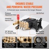 image:imageVEVOR Pressure Washer Pump 1 Shaft Horizontal Triplex Plunger 3600 PSI 37 GPM Replacement Power Washer Pumps Kit with Siphon Tube Hardware Compatible with Simpson MorFlex 40224 40225 402264200 PSI