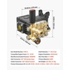 image:imageVEVOR Pressure Washer Pump 1 Shaft Horizontal Triplex Plunger 3600 PSI 37 GPM Replacement Power Washer Pumps Kit with Siphon Tube Hardware Compatible with Simpson MorFlex 40224 40225 402263600 PSI