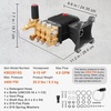 image:imageVEVOR Pressure Washer Pump 1 Shaft Horizontal Triplex Plunger 4000 PSI 40GPM Replacement Power Washer Pumps Kit with Hardware Compatible with Simpson MorFlex 40224 40225 40226 Santoprene1 Shaft