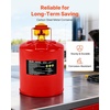image:imageVEVOR Safety Gas Can 5 Gallon Type I Red Metal Container for Liquid Material with Stainless Steel Flame Arrester SelfClosing Lid amp PE Funnel Carbon Steel Flammable Saving with Handle