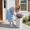 image:imageVEVOR Set of 2 Tall Planters for Outdoor Plants 22 inch Black Tall Planter for Indoor Plants Modern Planters for Front Porch Patio Balcony Plant Container Flower PotsWhite