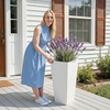 image:imageVEVOR Set of 2 Tall Planters for Outdoor Plants 22 inch Black Tall Planter for Indoor Plants Modern Planters for Front Porch Patio Balcony Plant Container Flower PotsWhite