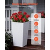 image:imageVEVOR Set of 2 Tall Planters for Outdoor Plants 22 inch Black Tall Planter for Indoor Plants Modern Planters for Front Porch Patio Balcony Plant Container Flower PotsWhite