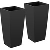 image:imageVEVOR Set of 2 Tall Planters for Outdoor Plants 22 inch Black Tall Planter for Indoor Plants Modern Planters for Front Porch Patio Balcony Plant Container Flower PotsBlack