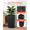 image:imageVEVOR Set of 2 Tall Planters for Outdoor Plants 22 inch Black Tall Planter for Indoor Plants Modern Planters for Front Porch Patio Balcony Plant Container Flower PotsBlack