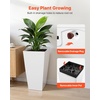 image:imageVEVOR Set of 2 Tall Planters for Outdoor Plants 22 inch Black Tall Planter for Indoor Plants Modern Planters for Front Porch Patio Balcony Plant Container Flower PotsWhite